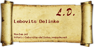 Lebovits Delinke névjegykártya